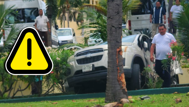Pisó el freno y terminó contra palmera en la Zona Hotelera de Cancún; esto se sabe.jpg