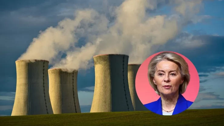 Fotos de planta nuclear y de Ursula von der Leyen