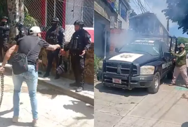 Retienen-a-policías-en-Tlatlaya-Edomex-y-vandalizan-patrulla