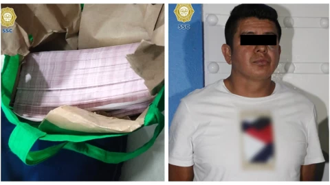 Detienen a hombre con cientos de actas de nacimiento y pistolas en Venustiano Carranza