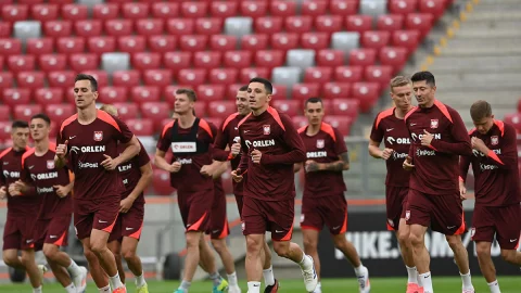 Selección de Polonia en entrenamiento