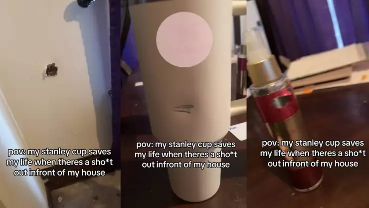 Así fue cómo un termo desvía bala y salva vida de mujer en medio de tiroteo