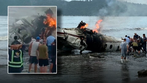 Video: Avión se estrella y explota al aterrizar en playas de Brasil