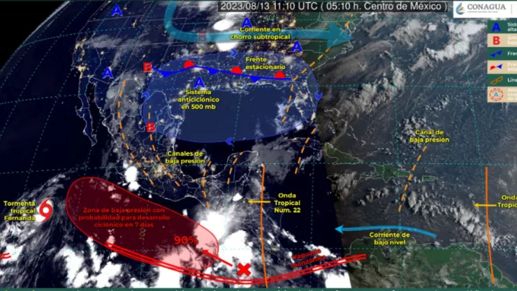 Clima en Sinaloa 13 de agosto
