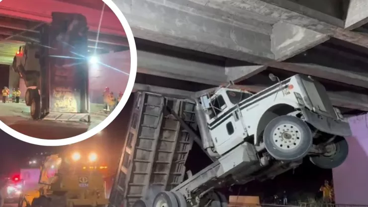 Tráfico afectado: camión atrapado en puente de Avenida Internacional a Playas de Tijuana