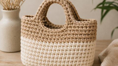 Bolsa con asas cortas