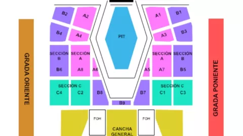 distrubucion de zonas concierto morat merida 2024