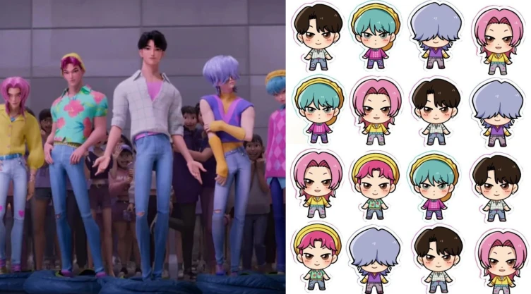 4 plantillas de mini stickers de Saja Boys para imprimir y regalar a un verdadero fan de Kpop Demon Hunters