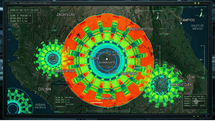 figura circular en radar León de los Aldama