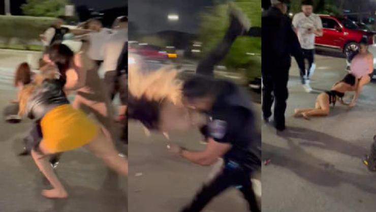 Video Mujeres protagonizan pelea campal afuera de club nocturno