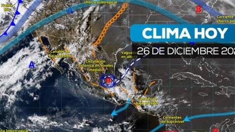 Lluvias torrenciales y vientos fuertes: así impactará el clima en México 26 de diciembre 2025