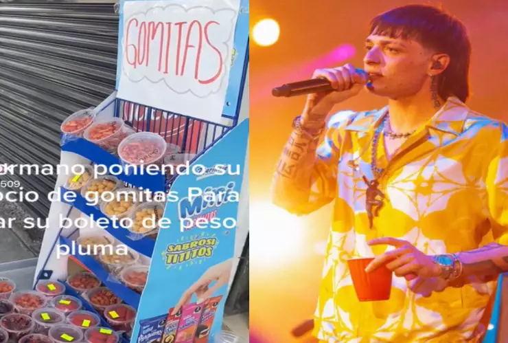 Niño pone puesto de dulces para ver a Peso Pluma