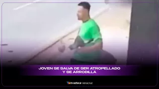 Joven se salva de ser atropellado.