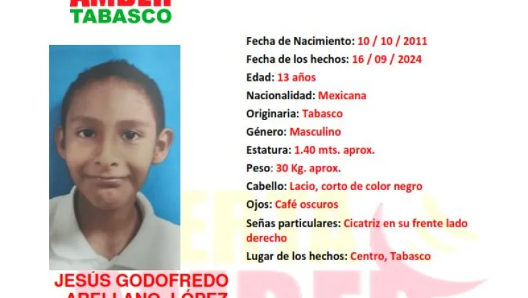 Jesús Godofredo Alerta Amber Tabasco