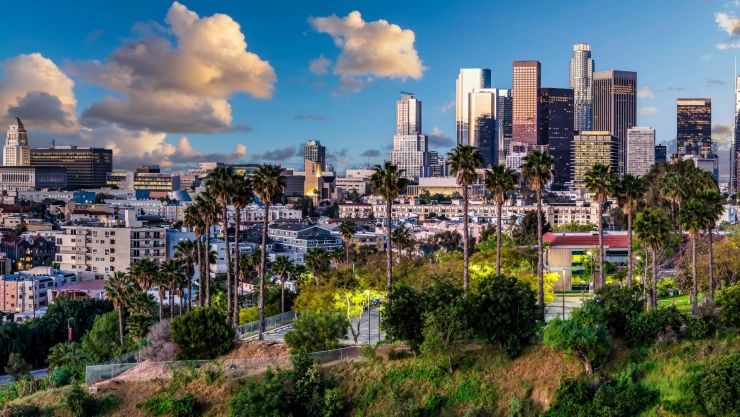 Panorámica de la ciudad de Los Ángeles, California.
