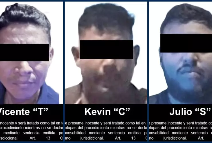 Presuntos integrantes de Los Ardillos detenidos en Querétaro. 