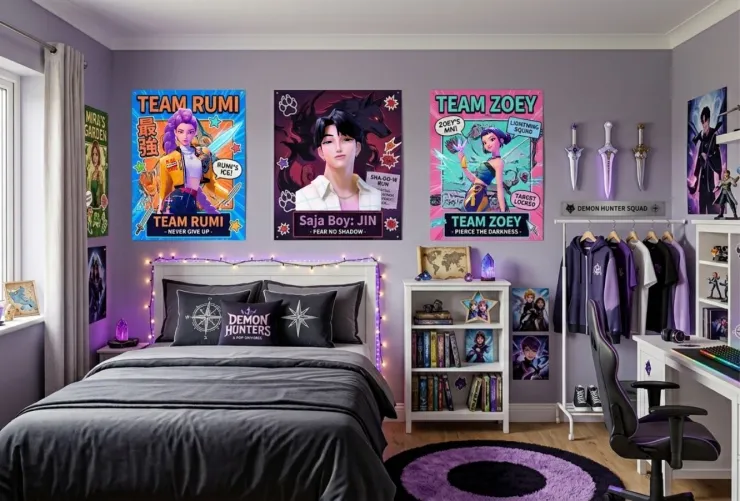5 ideas de pósters de KPop Demon Hunters para decorar el cuarto de tus hijos