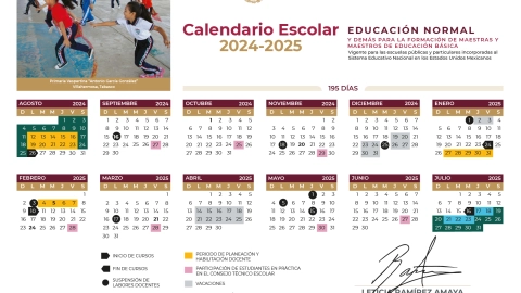 Calendario de la SEP del ciclo escolar 2024 - 2025