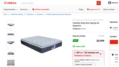 colchón spring air precio