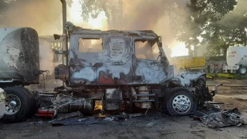 Explota pipa de Gas.