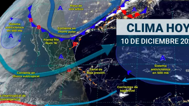 Clima en México hoy 10 de diciembre