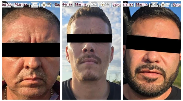 Cae en Los Mochis ‘El 16', operador clave de ‘Los Mayos'; capturan a tres más con armas y droga. En la imagen central se puede ver a Jesús Miguel, alias el ’16' o el ‘Chendo, tras ser capturado en operativo de la Fiscalía del Estado.