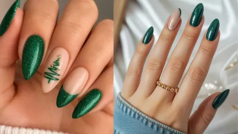 19 ideas de uñas nude con brillos: se ven hermosas en cortas o largas y serás la sensación en Navidad.