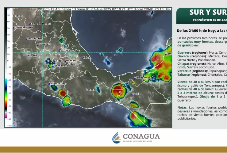 Clima Tabasco 3 de agosto