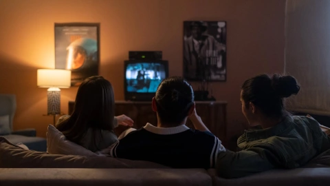 Personas viendo una película
