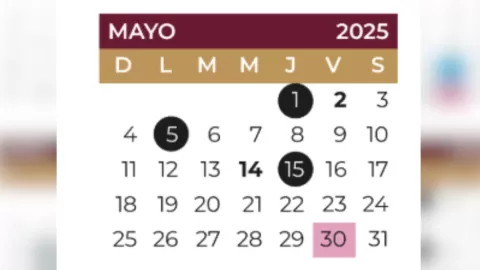 Calendario Escolar 2024-2025, mes de mayo