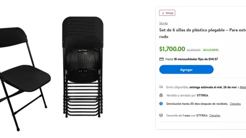 Las sillas plegables en Walmart que están en oferta por poco tiempo