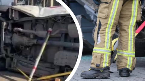 Choque y volcadura deja 10 Pasajeros de taxi de ruta lesionados en carretera libre Tijuana-Tecate