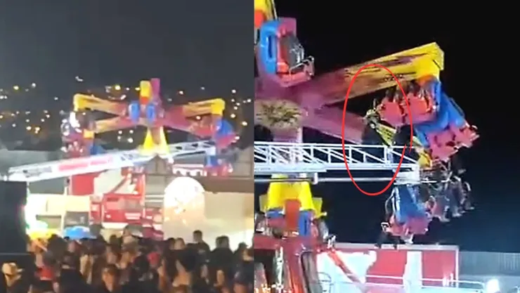 Juego mecánico se desploma