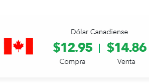 Precio del dólar canadiense hoy.