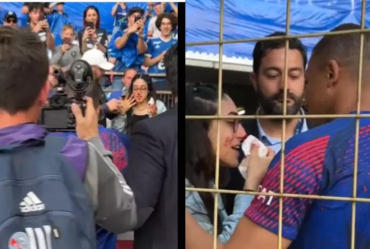 Video Golpea Kylian Mbappé a aficionado con balonazo en la nariz