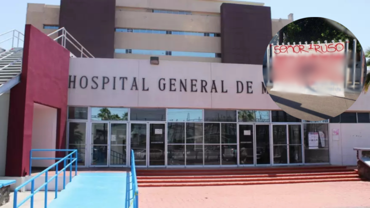 narcomanta en hospital general de Mexicali