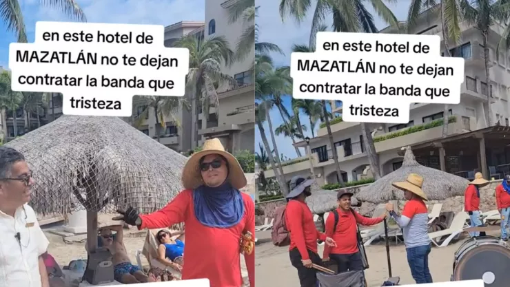 Músicos pelean en playa frente a hotel de Mazatlán