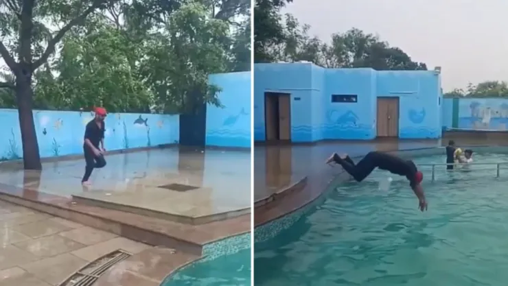VIDEO: Captan momento en que hombre murió tras clavado en piscina durante fiesta ¿Cómo sucedió?