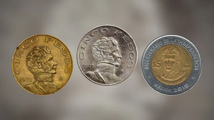Pagan 5,000,000 por antigua moneda de 5 pesos de Vicente Guerrero.jpg