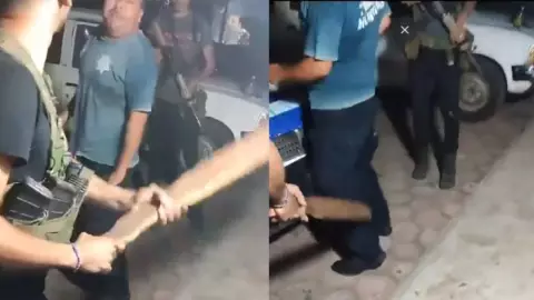 Policías golpeados por sicarios