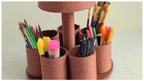 arma tu propio organizador de escritorio reciclado