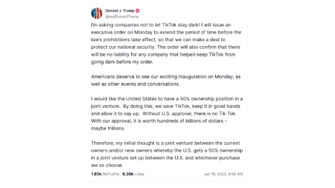 donald trump promete que tiktok regresará a estados unidos