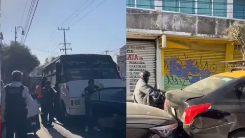Riña contra chofer de la ruta 44 desata caos sobre la 11 Oriente en Puebla hoy: Reportan carambola