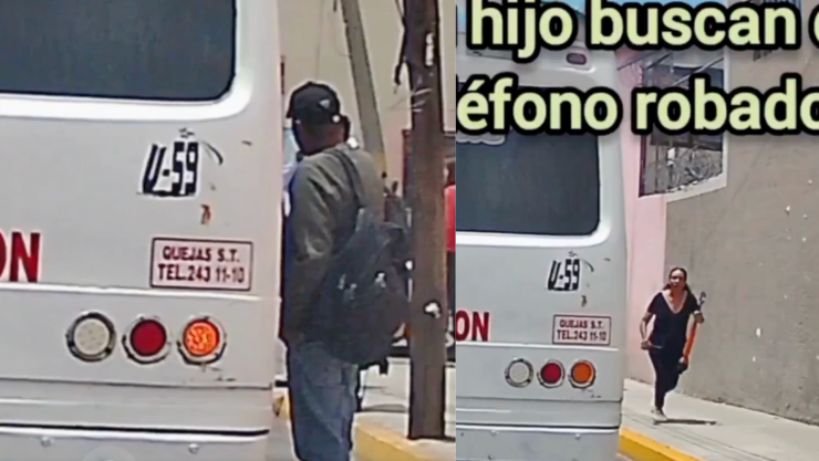 Captan persecución de presuntos asaltantes de la ruta 44A en el Centro de Puebla