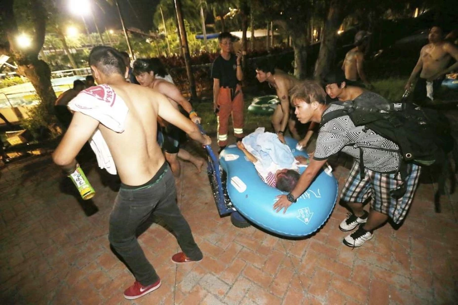 Incendio en parque acuático de Taiwán dejó a512 heridos