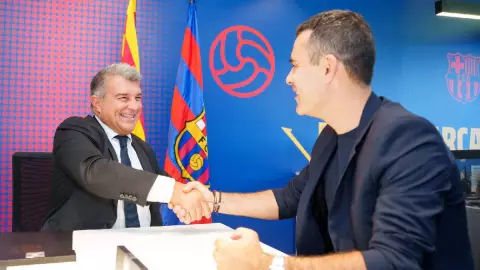 Rafael Márquez Joan Laporta Barcelona