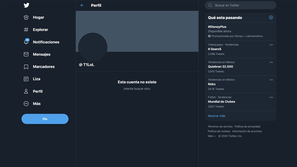 LA CUENTA DE T1 EN TWITTER DESAPARECE