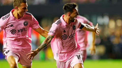 Messi festeja golazo vs Cruz Azul Leagues Cup 2023