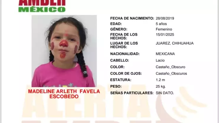 ALERTA AMBER 2025: Madeline Arleth Favela Escobedo