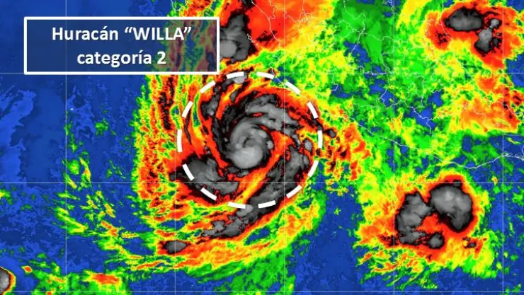 Huracán Willa se intensifica a categoría 2 cerca de costas de Jalisco